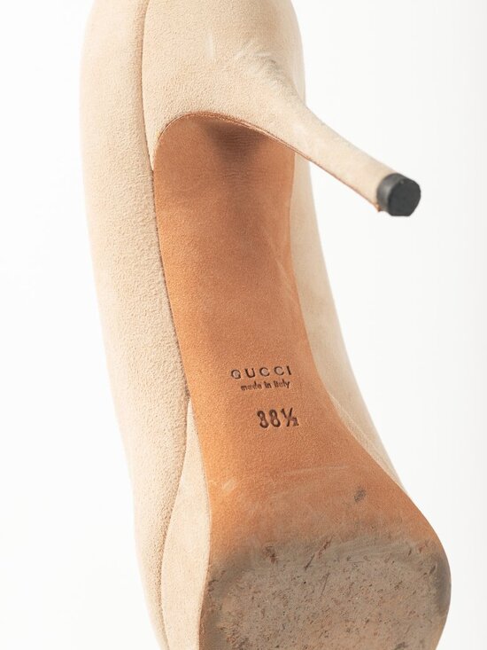 Gucci Sable Kid Scamosciato Platform Pumps - Picture 5 of 11